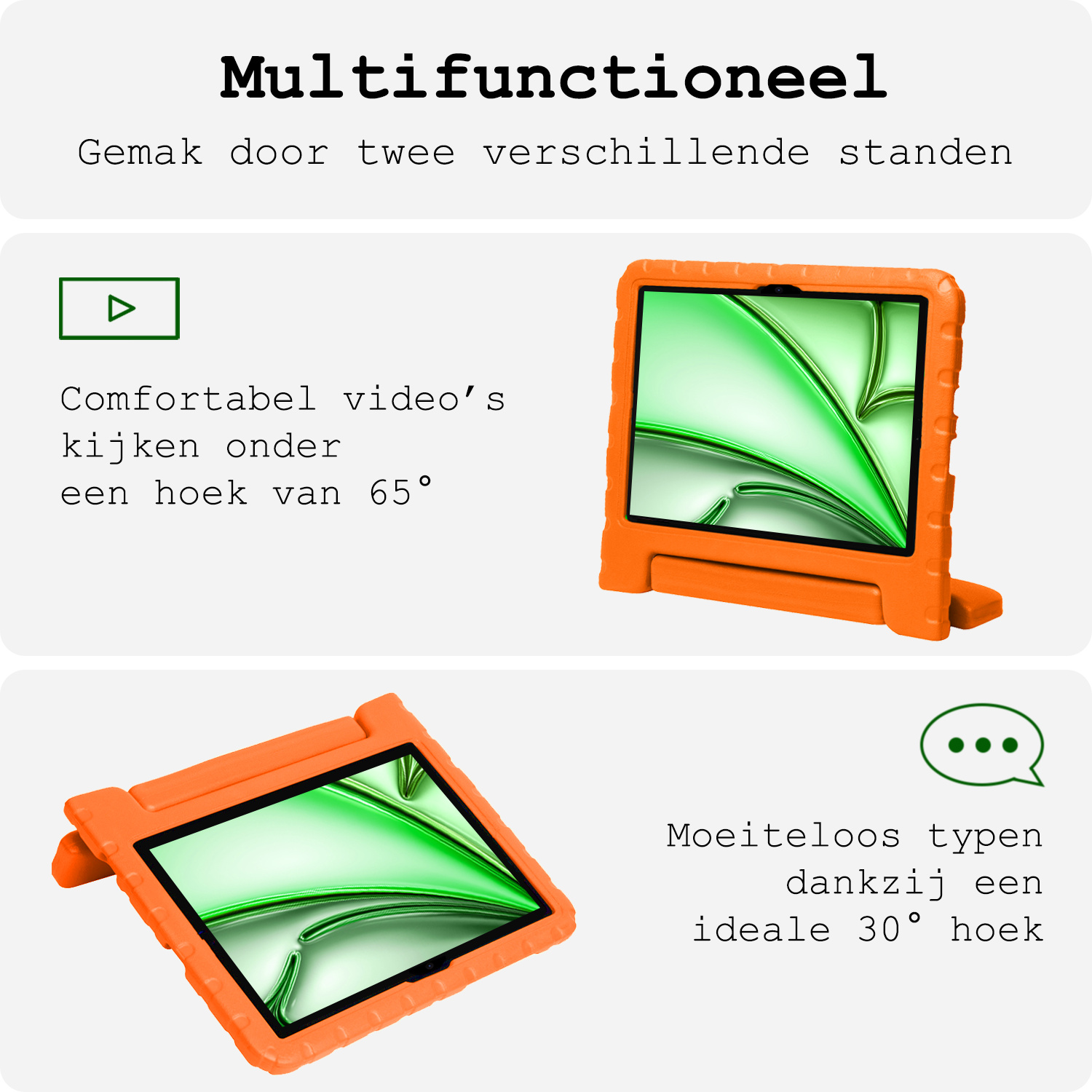 BASEY. BASEY. iPad Air 7 (11 inch) Kinderhoes Met Screenprotector - Oranje