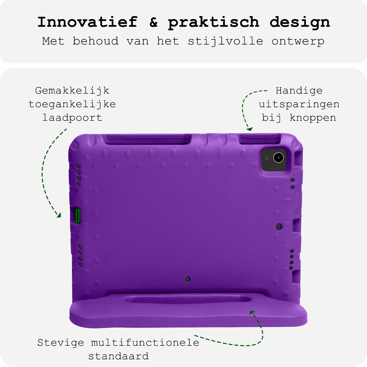 BASEY. BASEY. iPad Air 7 (11 inch) Kinderhoes Met Screenprotector - Paars