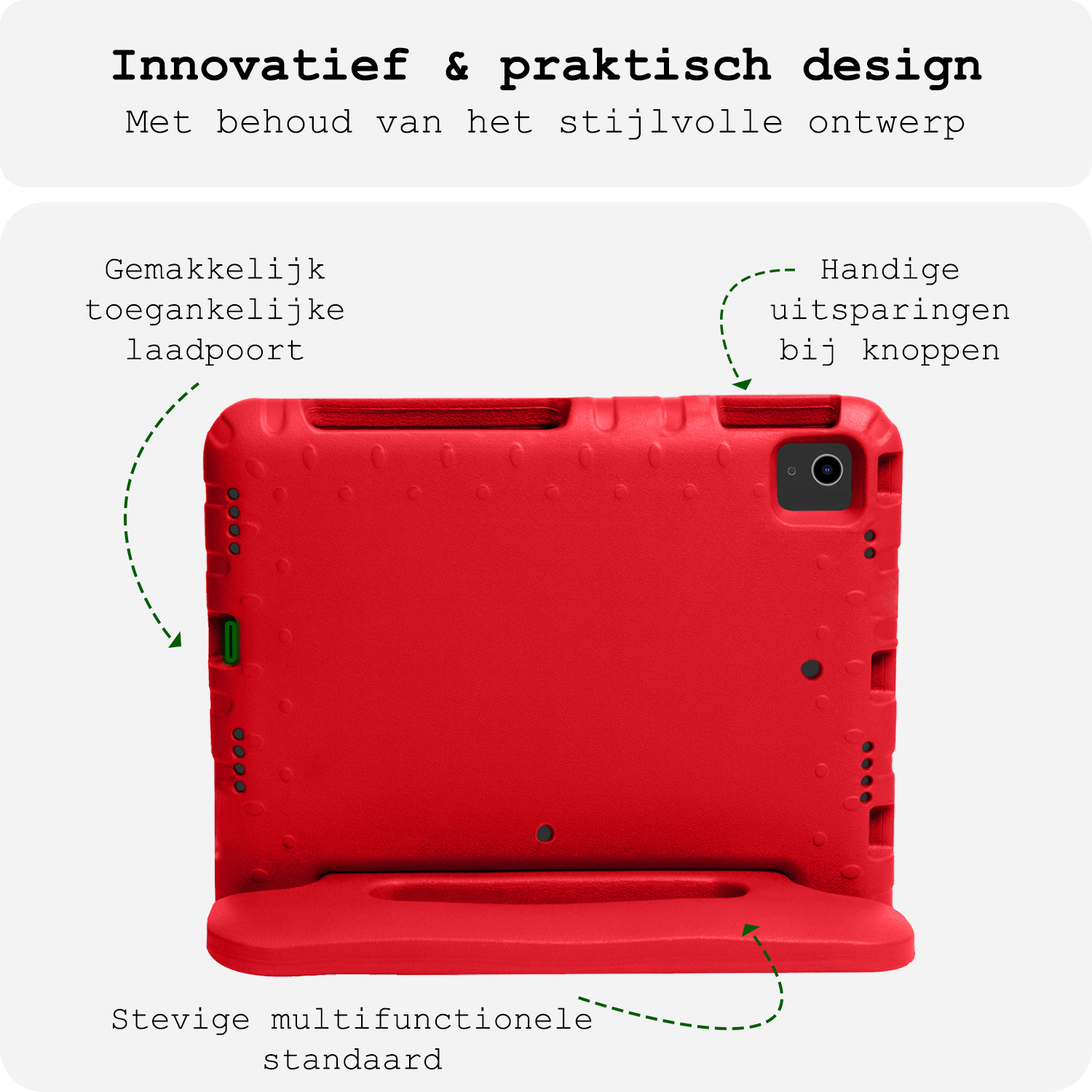 BASEY. BASEY. iPad Air 7 (11 inch) Kinderhoes Met Screenprotector - Rood