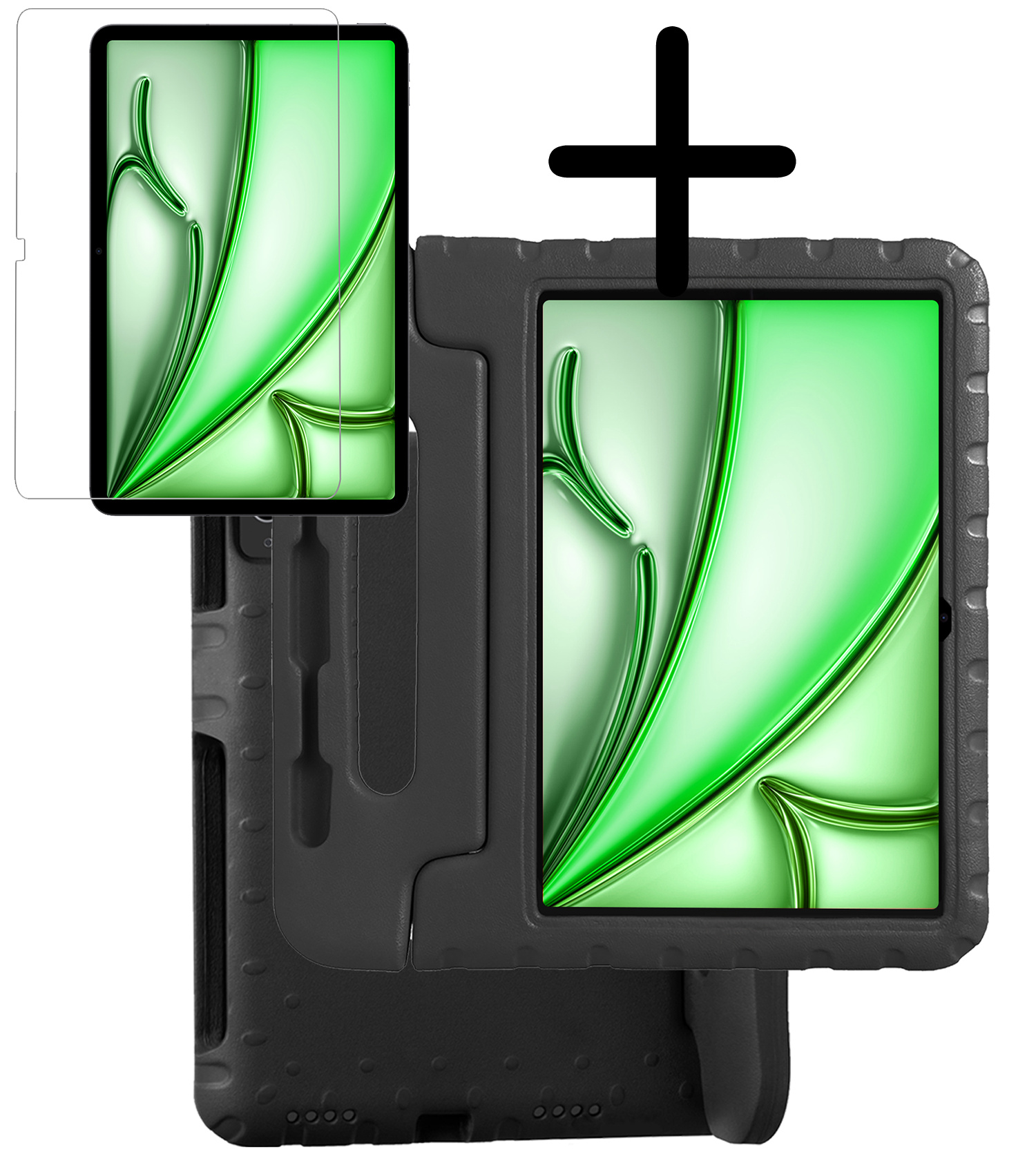 BASEY. BASEY. iPad Air 7 (11 inch) Kinderhoes Met Screenprotector - Zwart