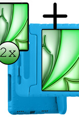 BASEY. BASEY. iPad Air 7 (11 inch) Kinderhoes Met 2x Screenprotector - Blauw