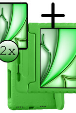 BASEY. BASEY. iPad Air 7 (11 inch) Kinderhoes Met 2x Screenprotector - Groen