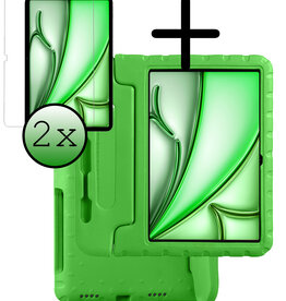 BASEY. BASEY. iPad Air 7 (11 inch) Kinderhoes Met 2x Screenprotector - Groen