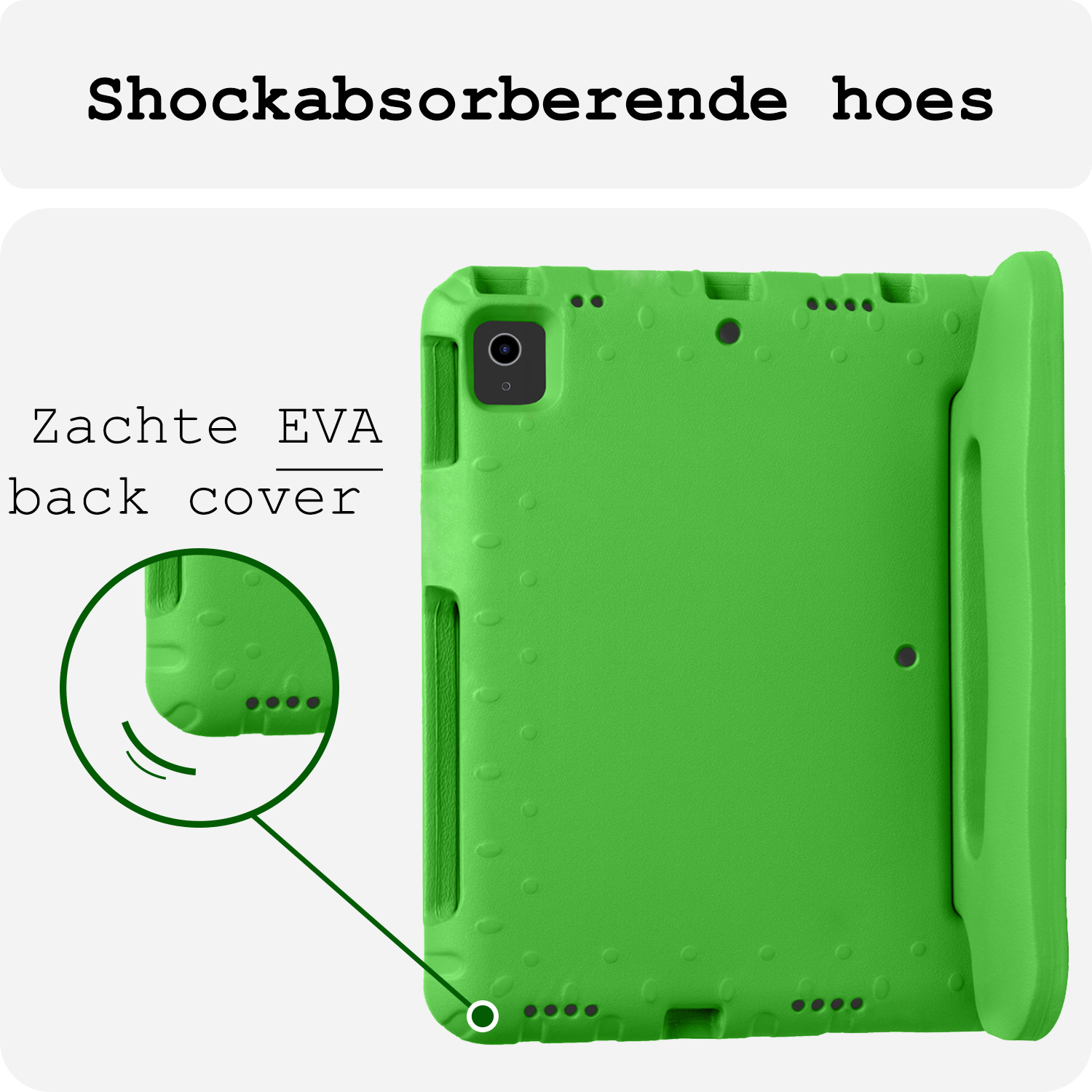 BASEY. BASEY. iPad Air 7 (11 inch) Kinderhoes Met 2x Screenprotector - Groen
