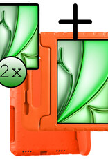 BASEY. BASEY. iPad Air 7 (11 inch) Kinderhoes Met 2x Screenprotector - Oranje