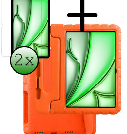 BASEY. BASEY. iPad Air 7 (11 inch) Kinderhoes Met 2x Screenprotector - Oranje