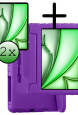 BASEY. BASEY. iPad Air 7 (11 inch) Kinderhoes Met 2x Screenprotector - Paars