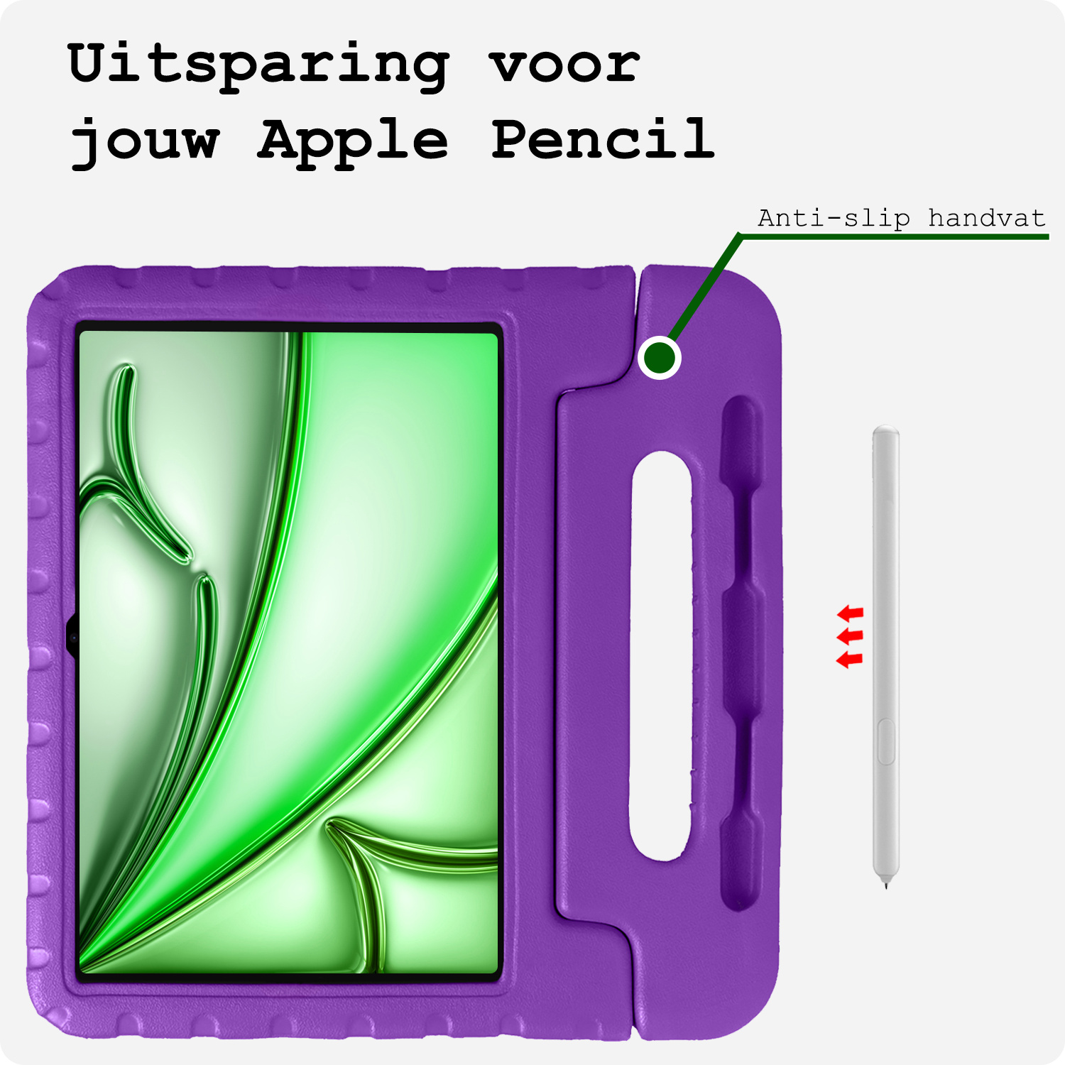 BASEY. BASEY. iPad Air 7 (11 inch) Kinderhoes Met 2x Screenprotector - Paars