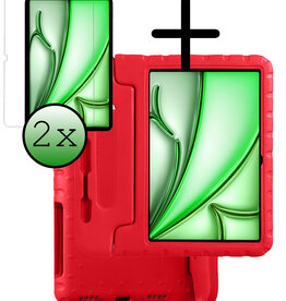 BASEY. BASEY. iPad Air 7 (11 inch) Kinderhoes Met 2x Screenprotector - Rood