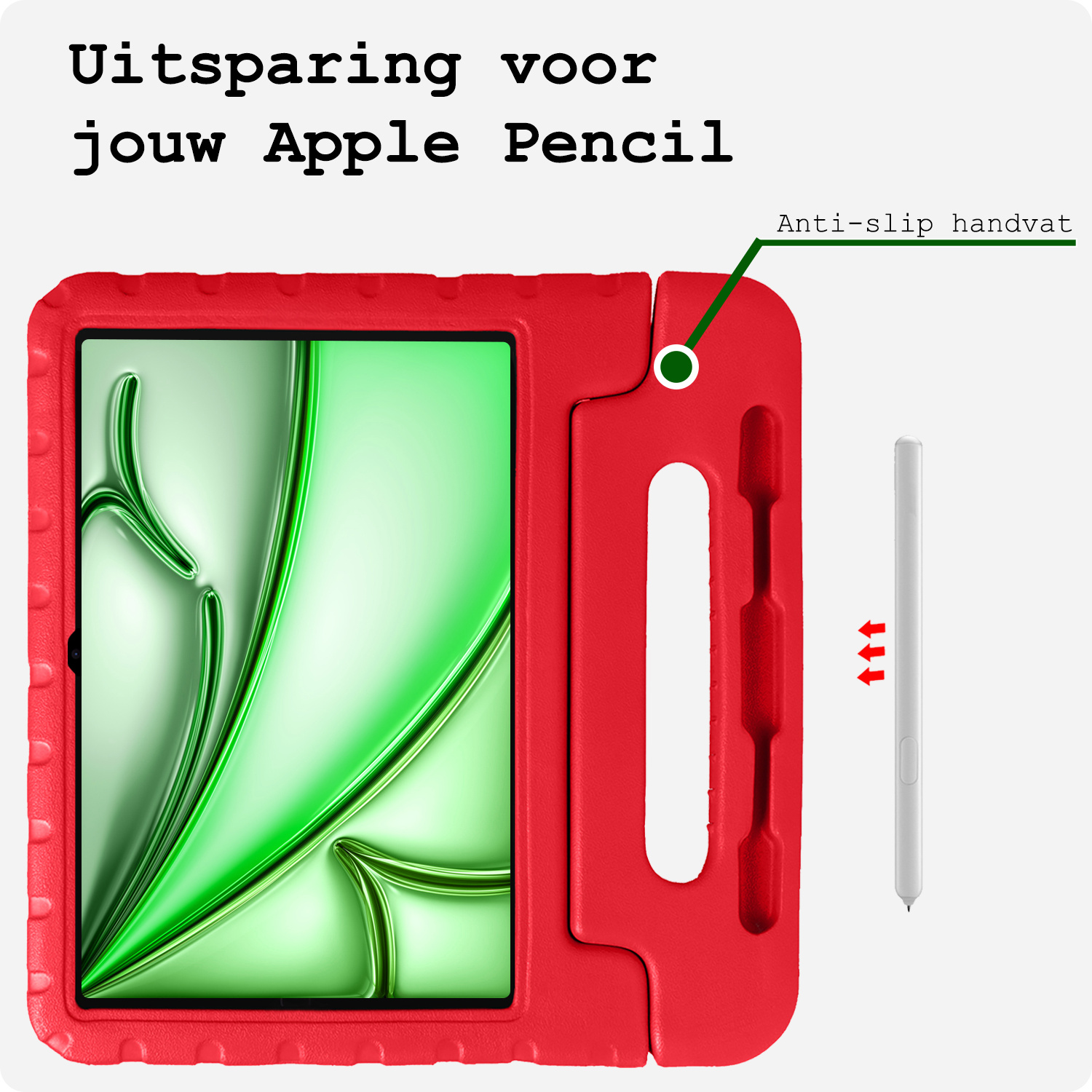 BASEY. BASEY. iPad Air 7 (11 inch) Kinderhoes Met 2x Screenprotector - Rood