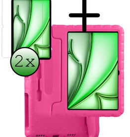 BASEY. BASEY. iPad Air 7 (11 inch) Kinderhoes Met 2x Screenprotector - Roze
