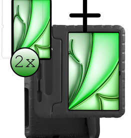 BASEY. BASEY. iPad Air 7 (11 inch) Kinderhoes Met 2x Screenprotector - Zwart