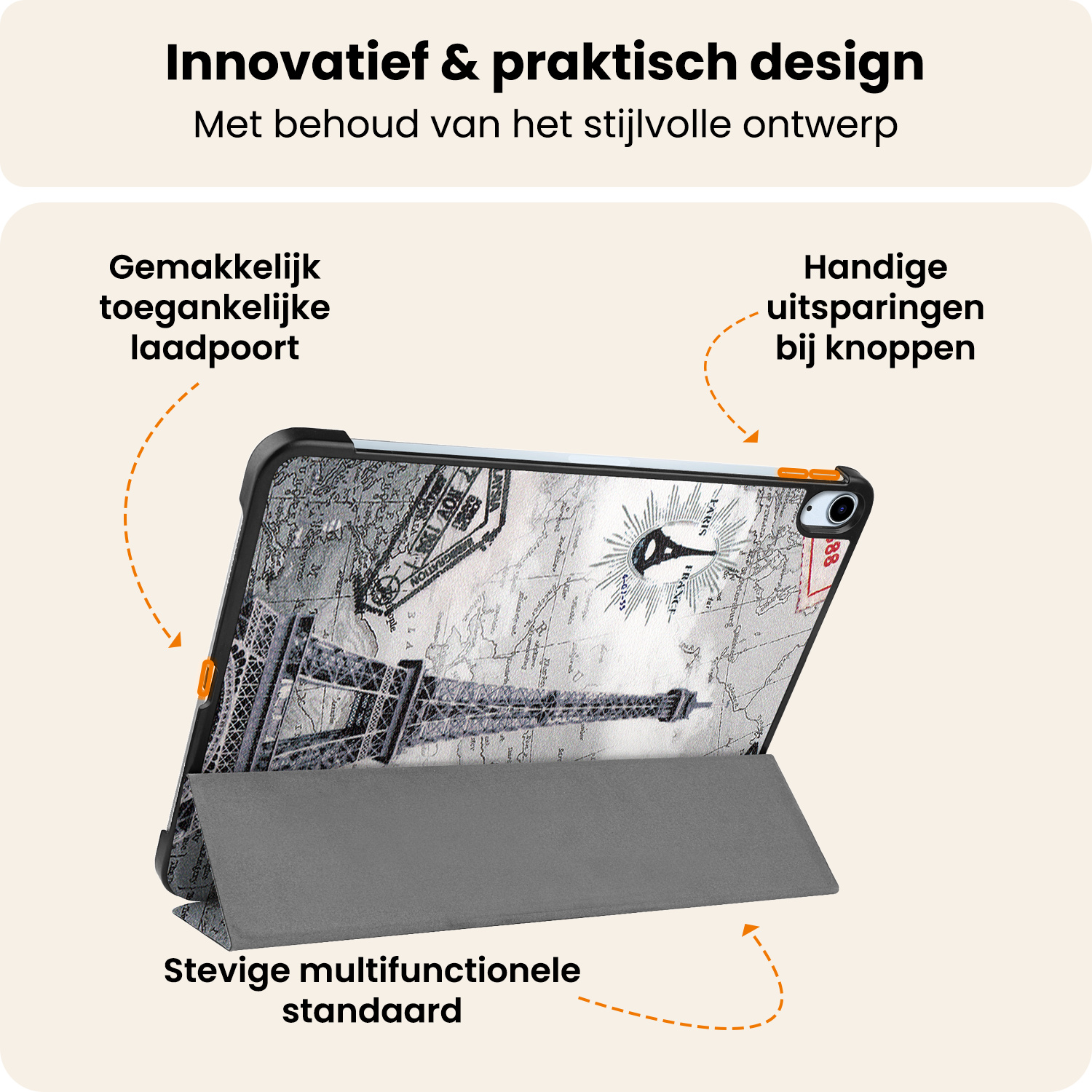 Nomfy Nomfy iPad Air 7 (11 inch) Hoesje - Eiffeltoren