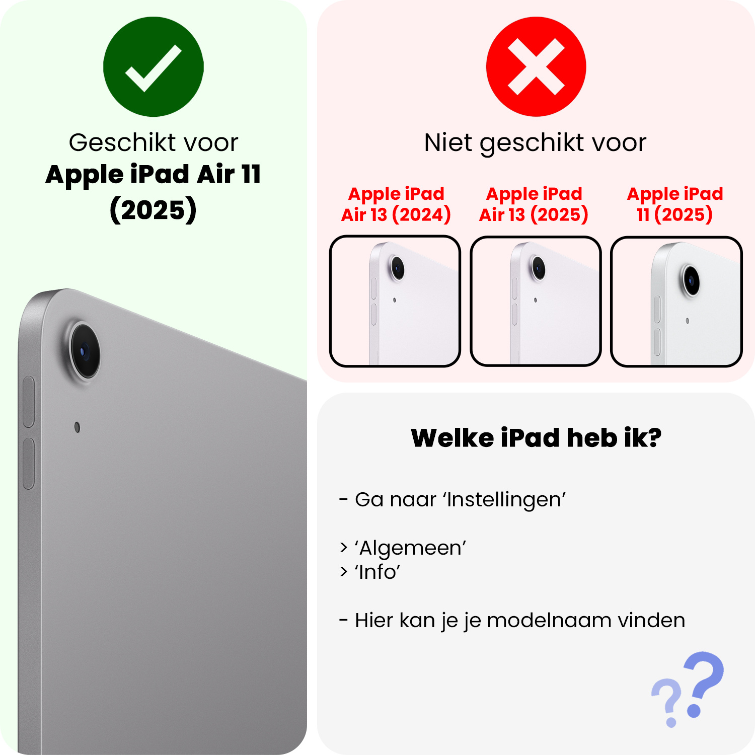 Nomfy Nomfy iPad Air 7 (11 inch) Hoesje - Grijs