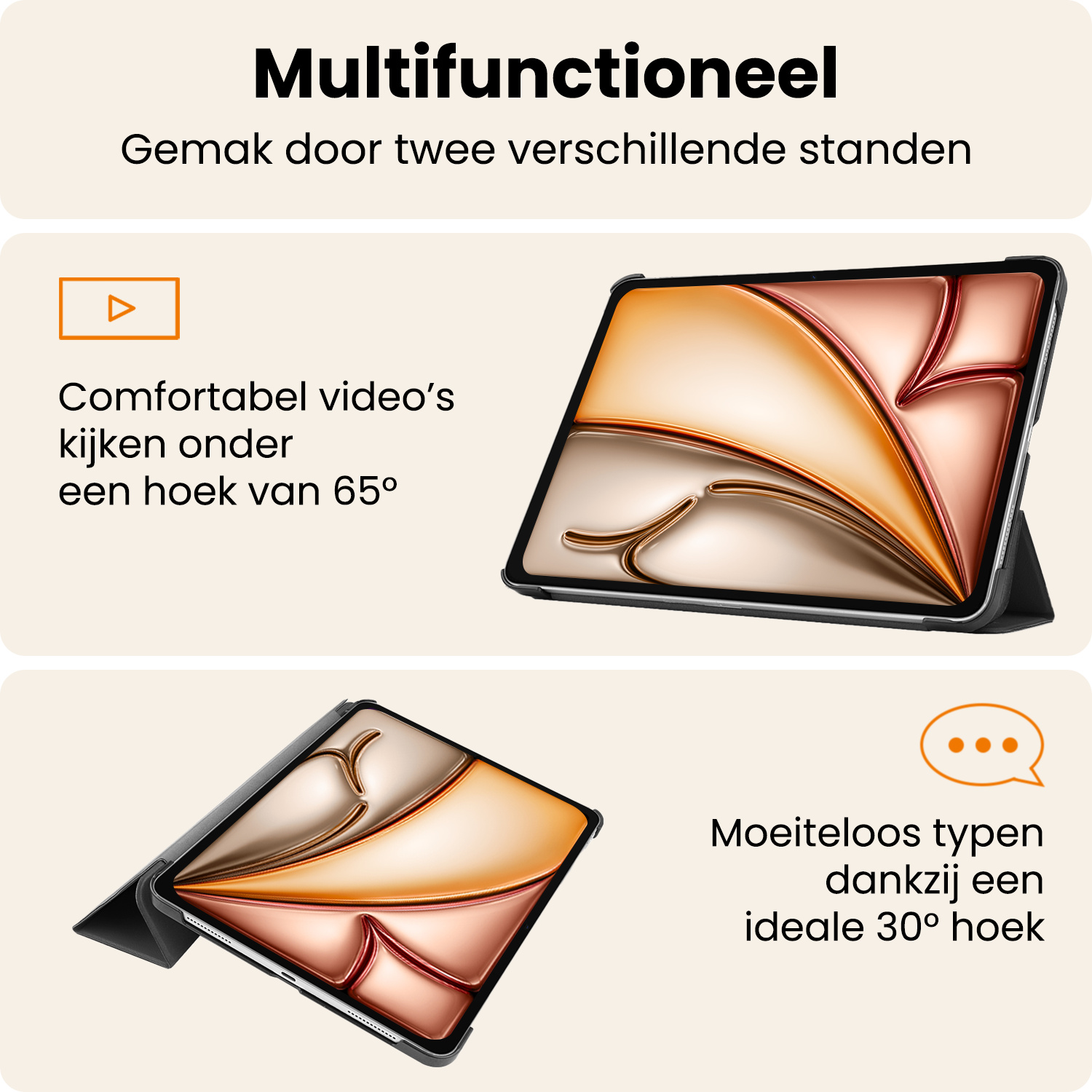 Nomfy Nomfy iPad Air 7 (11 inch) Hoesje - Grijs