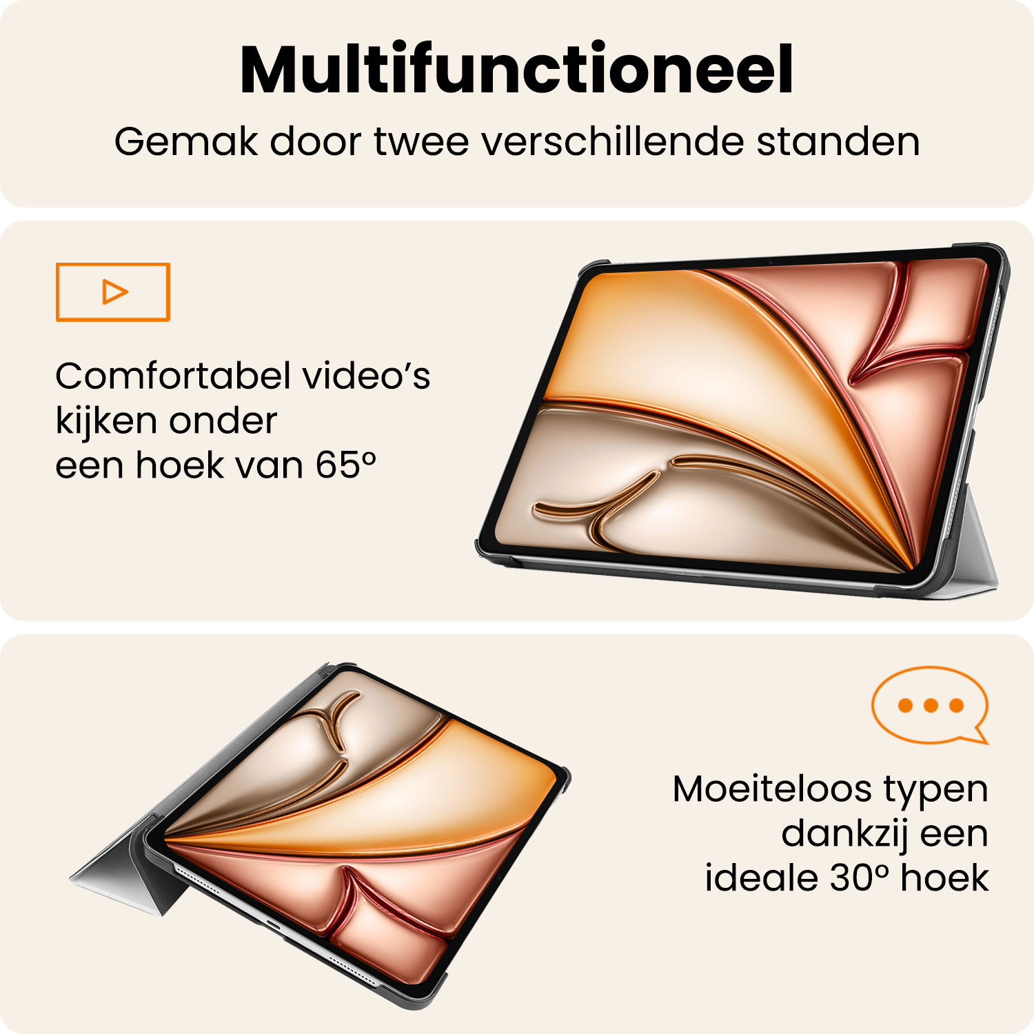 Nomfy Nomfy iPad Air 7 (11 inch) Hoesje - Wit