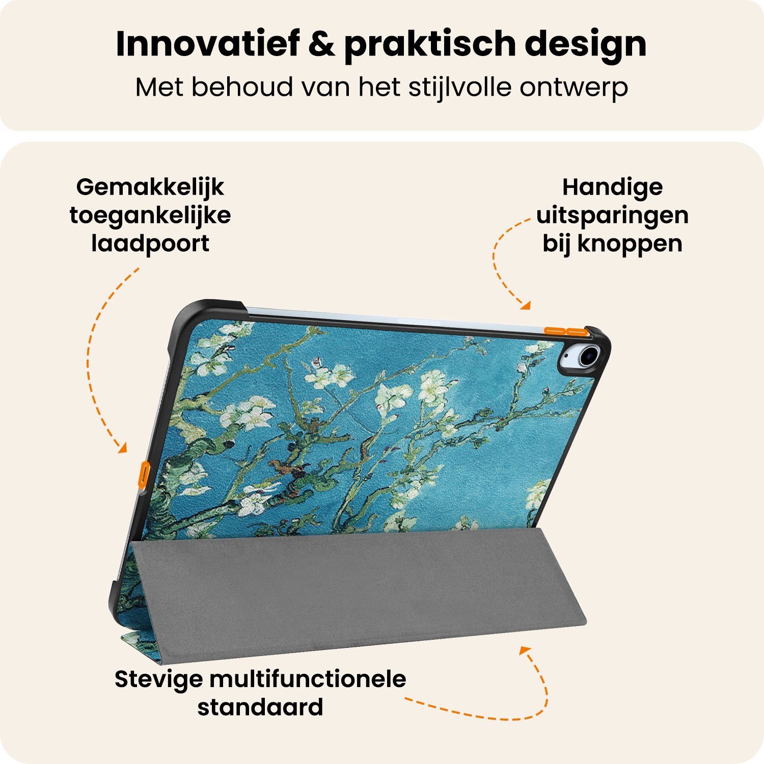 Nomfy Nomfy iPad Air 7 (11 inch) Hoesje Met Screenprotector - Bloemen