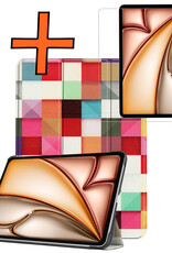 Nomfy Nomfy iPad Air 7 (11 inch) Hoesje Met Screenprotector - Blokken