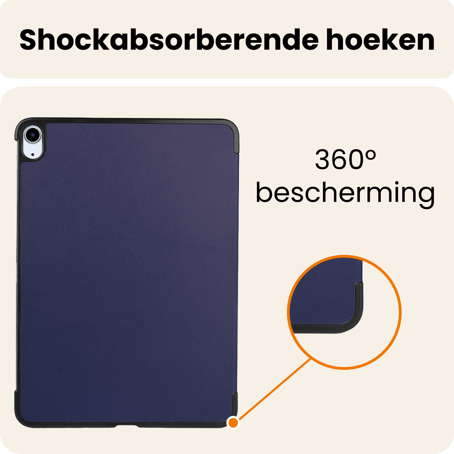 Nomfy Nomfy iPad Air 7 (11 inch) Hoesje Met Screenprotector - Donkerblauw