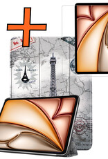 Nomfy Nomfy iPad Air 7 (11 inch) Hoesje Met Screenprotector - Eiffeltoren