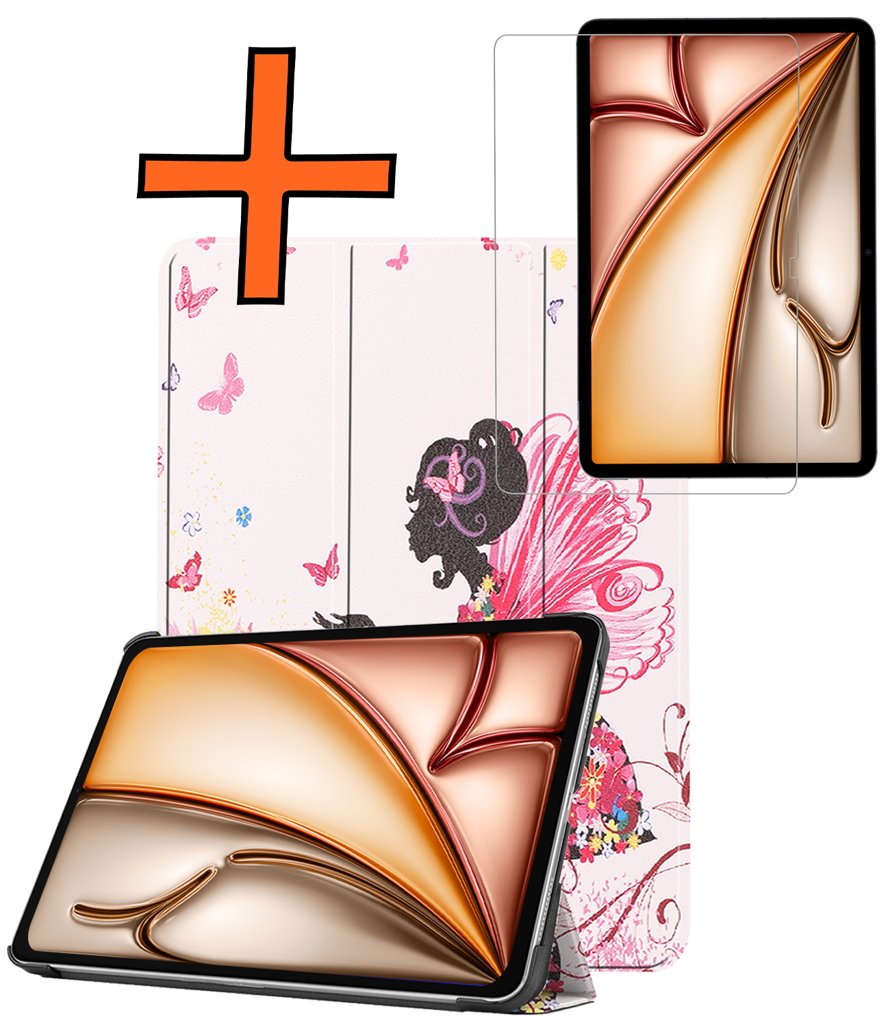 Nomfy Nomfy iPad Air 7 (11 inch) Hoesje Met Screenprotector - Elfje