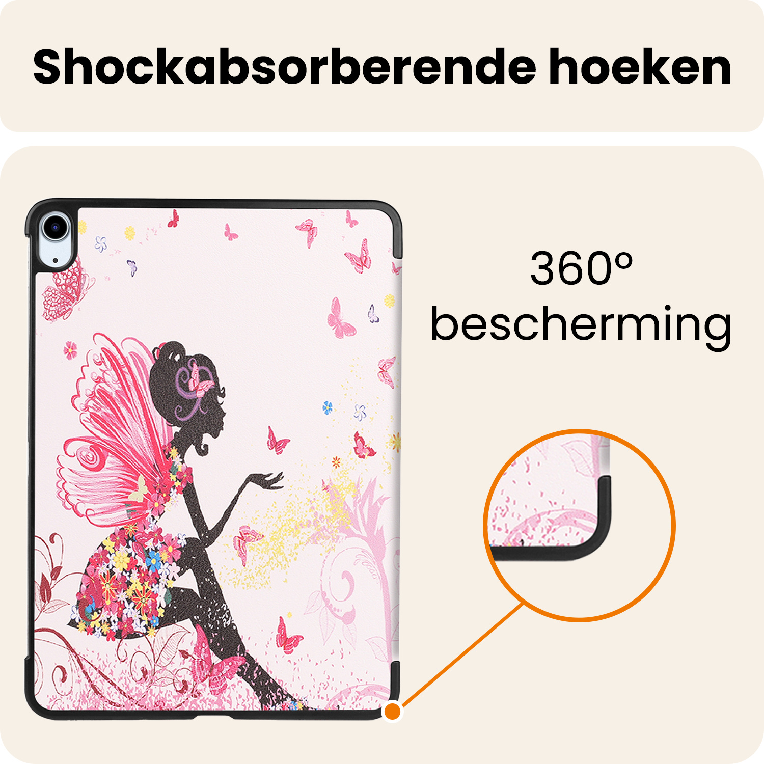 Nomfy Nomfy iPad Air 7 (11 inch) Hoesje Met Screenprotector - Elfje