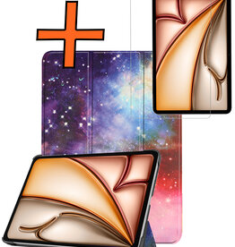 Nomfy Nomfy iPad Air 7 (11 inch) Hoesje Met Screenprotector - Galaxy