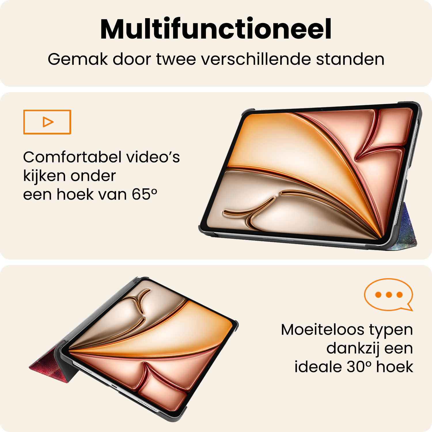 Nomfy Nomfy iPad Air 7 (11 inch) Hoesje Met Screenprotector - Galaxy