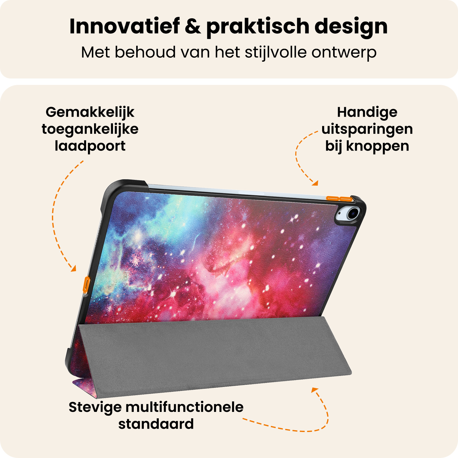 Nomfy Nomfy iPad Air 7 (11 inch) Hoesje Met Screenprotector - Galaxy