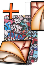 Nomfy Nomfy iPad Air 7 (11 inch) Hoesje Met Screenprotector - Graffity