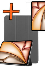 Nomfy Nomfy iPad Air 7 (11 inch) Hoesje Met Screenprotector - Grijs