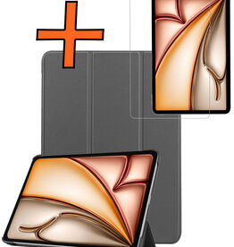 Nomfy Nomfy iPad Air 7 (11 inch) Hoesje Met Screenprotector - Grijs