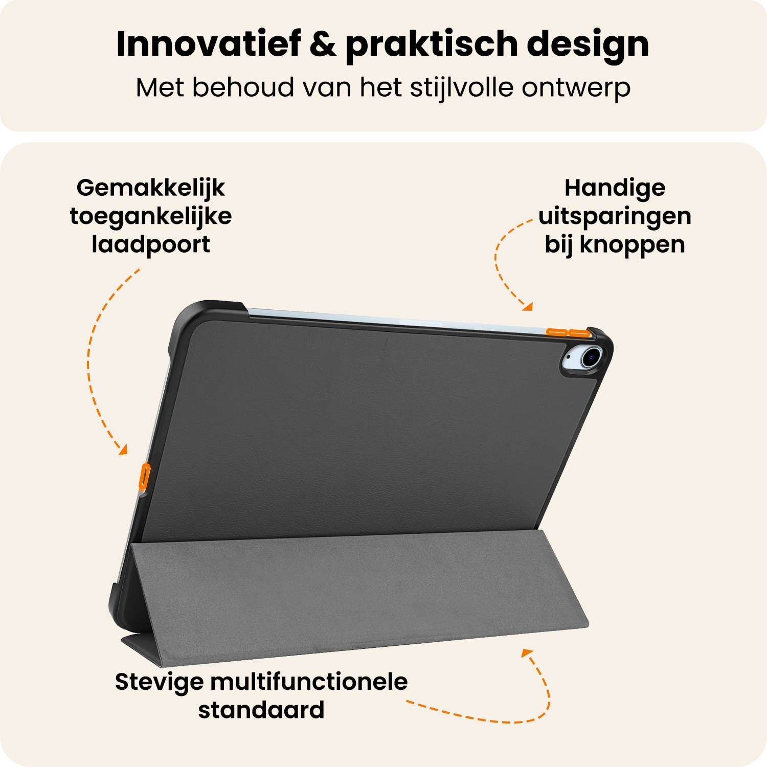 Nomfy Nomfy iPad Air 7 (11 inch) Hoesje Met Screenprotector - Grijs