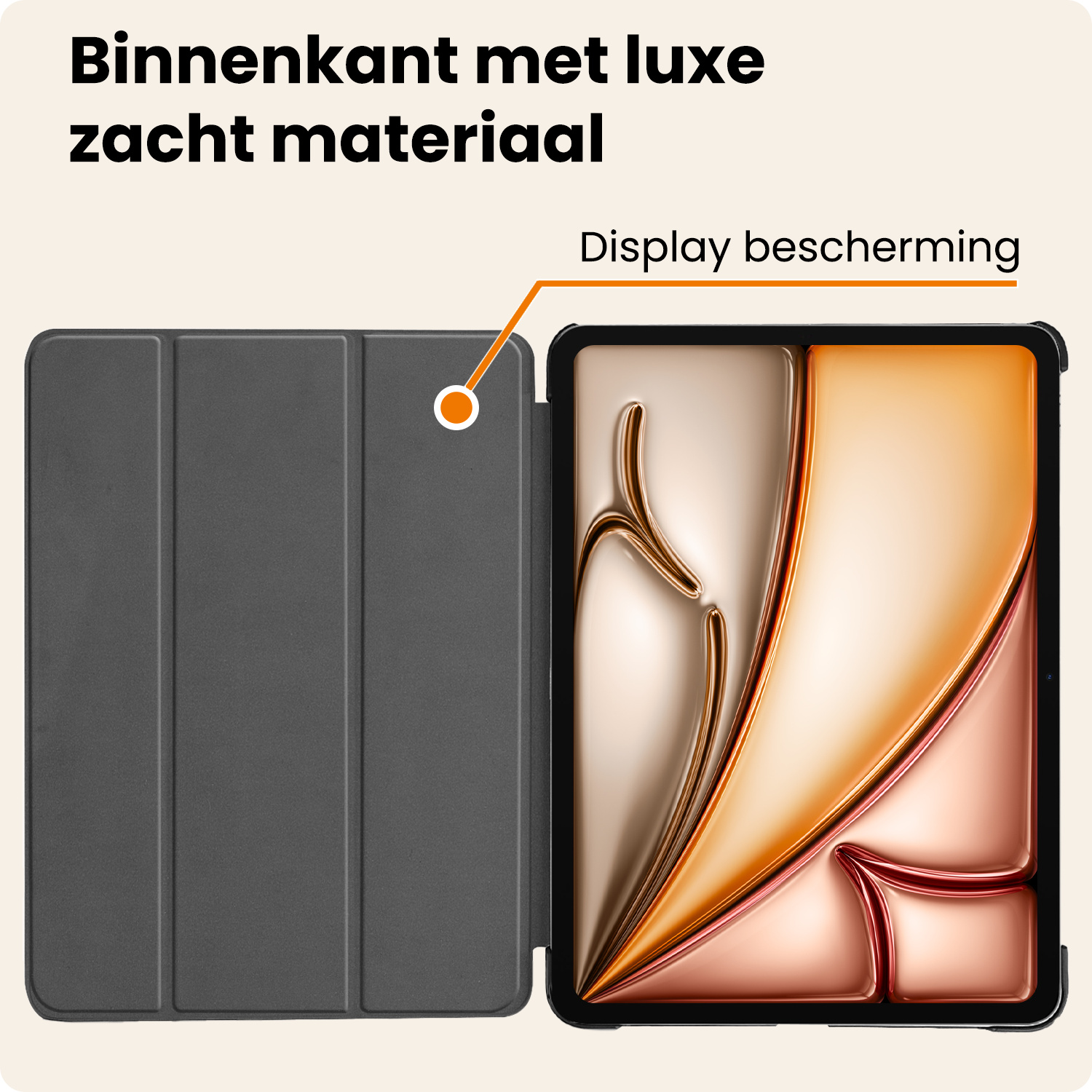 Nomfy Nomfy iPad Air 7 (11 inch) Hoesje Met Screenprotector - Grijs