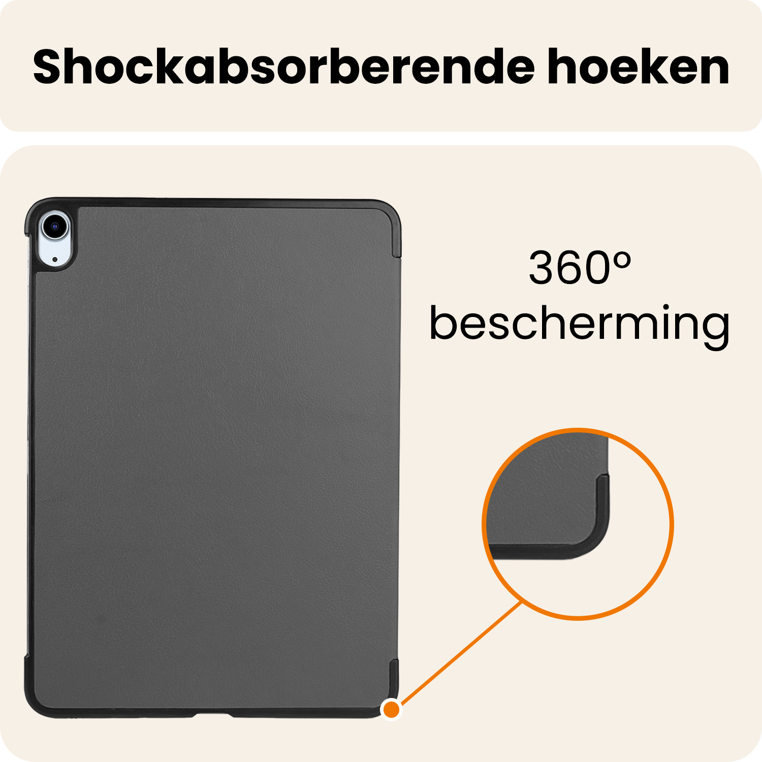 Nomfy Nomfy iPad Air 7 (11 inch) Hoesje Met Screenprotector - Grijs