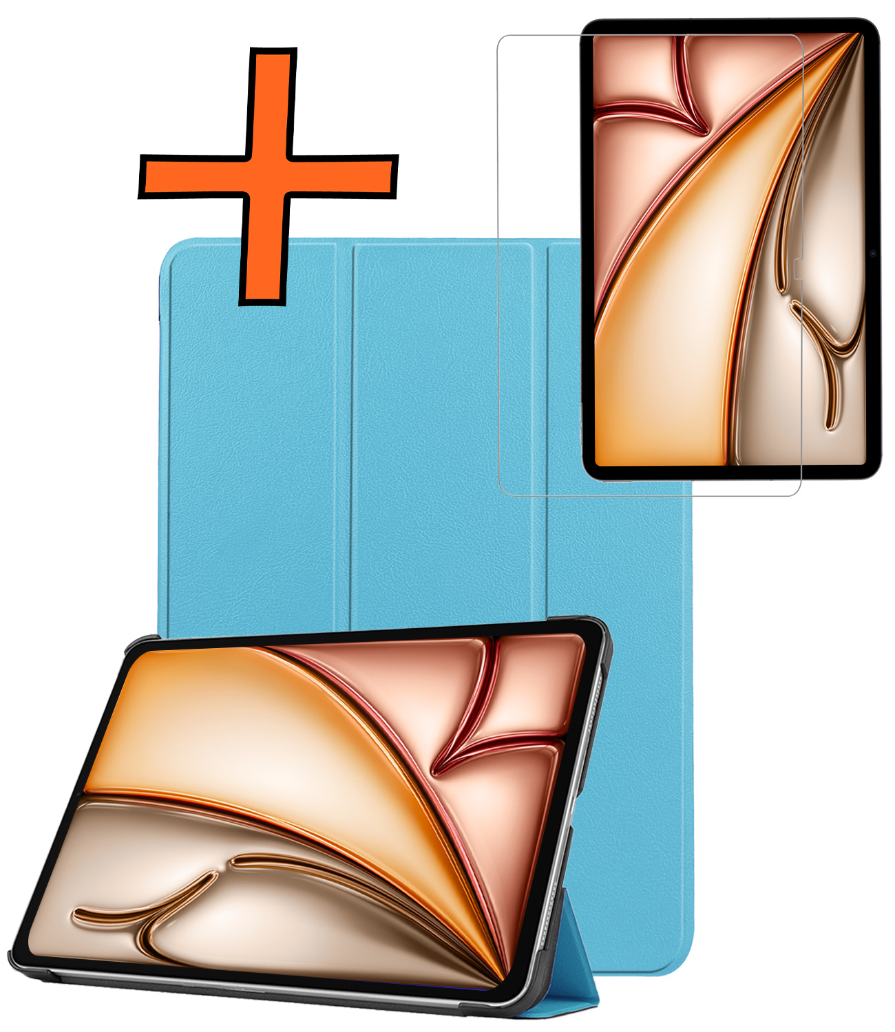 Nomfy Nomfy iPad Air 7 (11 inch) Hoesje Met Screenprotector - Lichtblauw