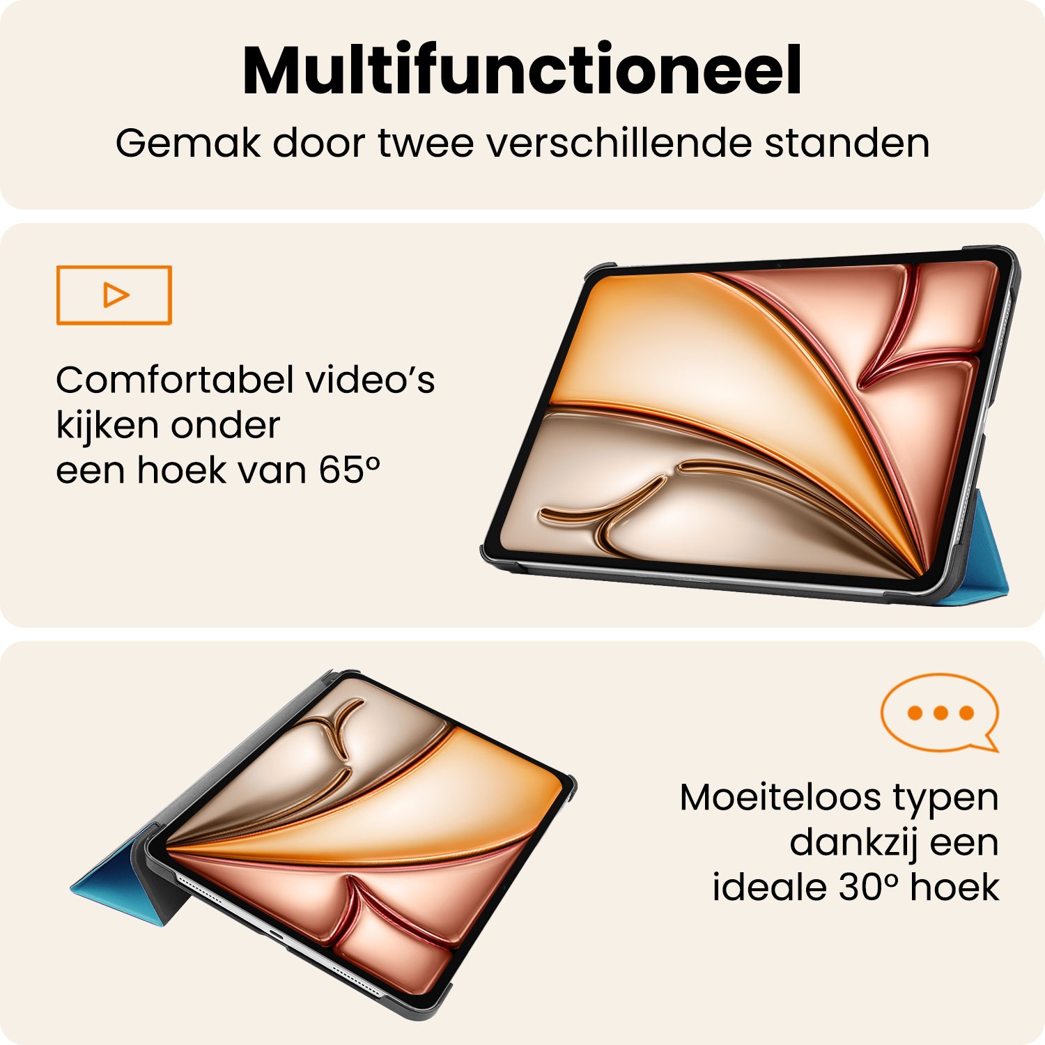 Nomfy Nomfy iPad Air 7 (11 inch) Hoesje Met Screenprotector - Lichtblauw