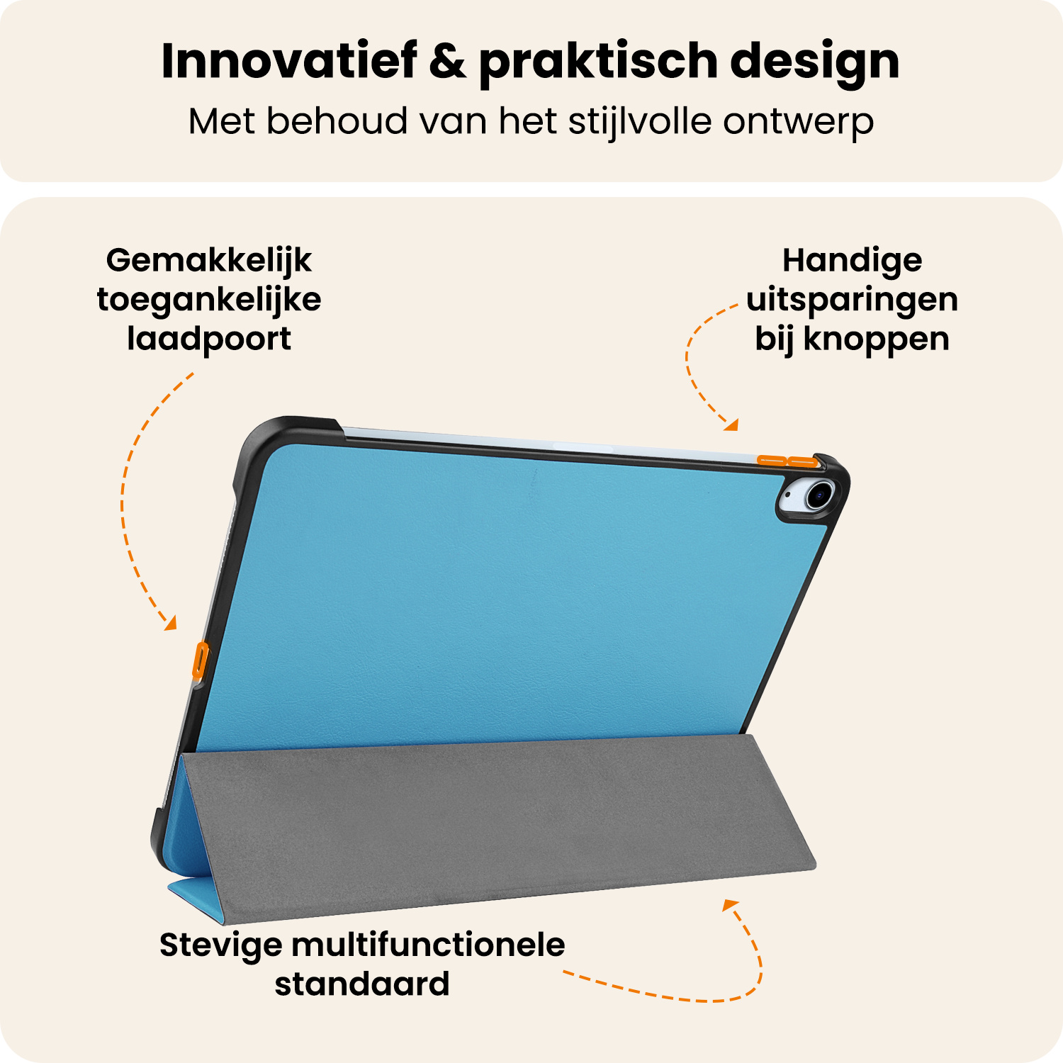 Nomfy Nomfy iPad Air 7 (11 inch) Hoesje Met Screenprotector - Lichtblauw
