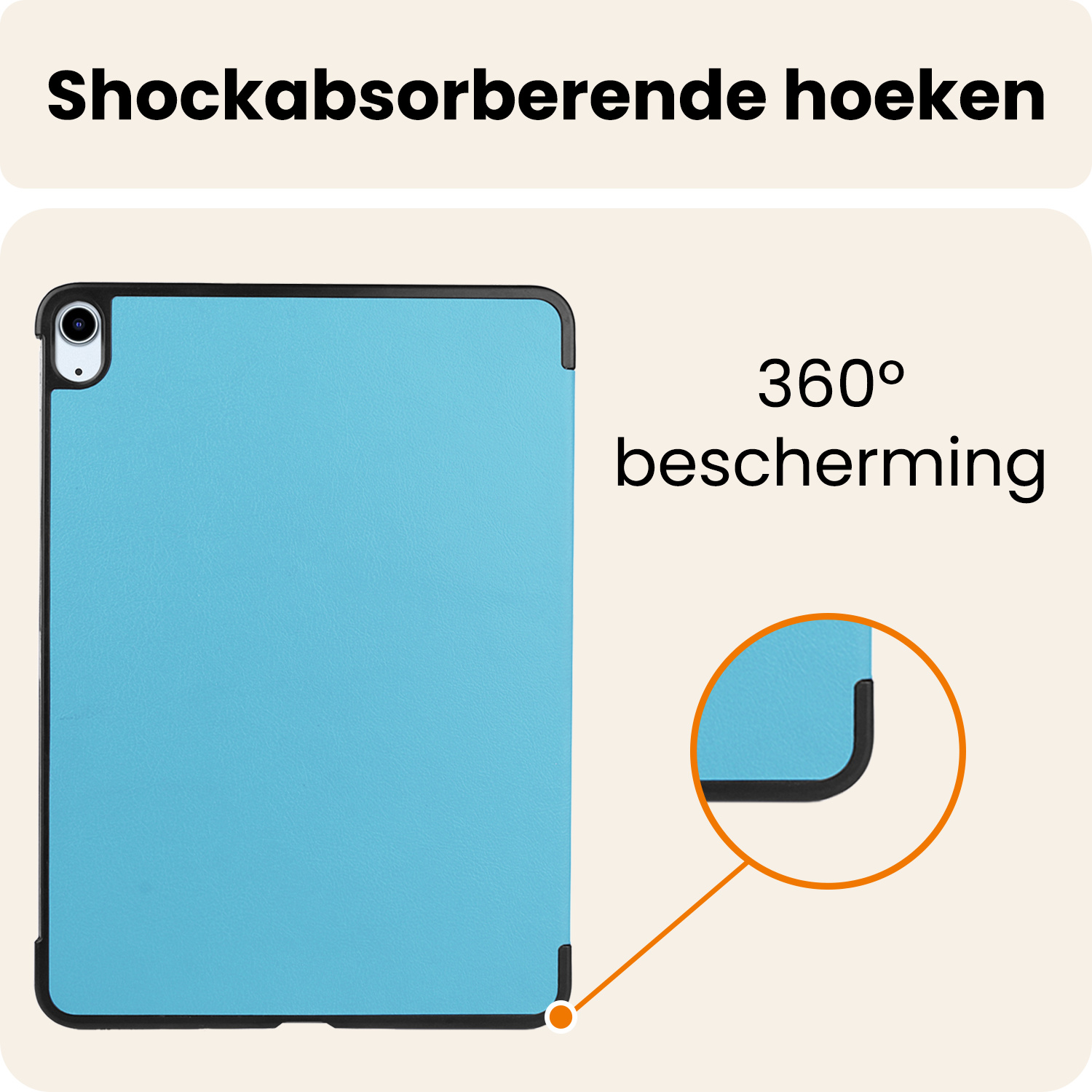 Nomfy Nomfy iPad Air 7 (11 inch) Hoesje Met Screenprotector - Lichtblauw