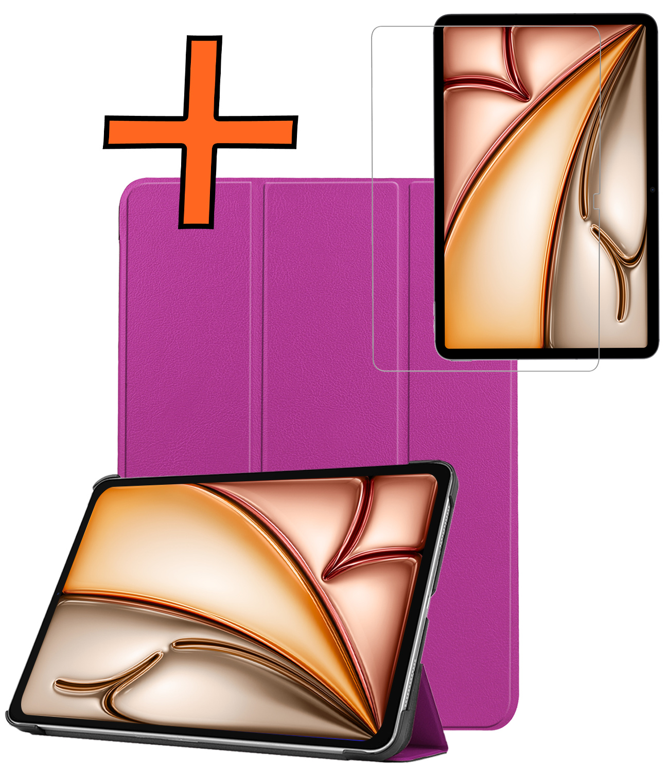 Nomfy Nomfy iPad Air 7 (11 inch) Hoesje Met Screenprotector - Paars