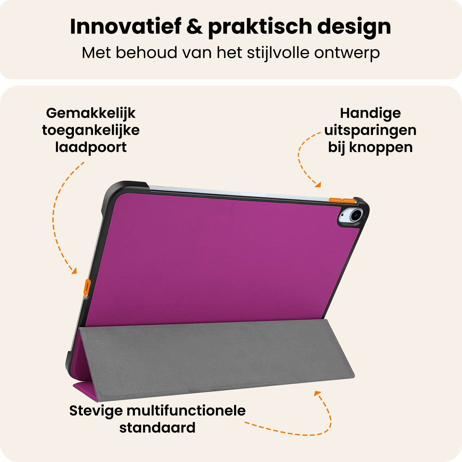 Nomfy Nomfy iPad Air 7 (11 inch) Hoesje Met Screenprotector - Paars
