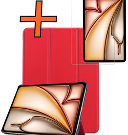 Nomfy Nomfy iPad Air 7 (11 inch) Hoesje Met Screenprotector - Rood