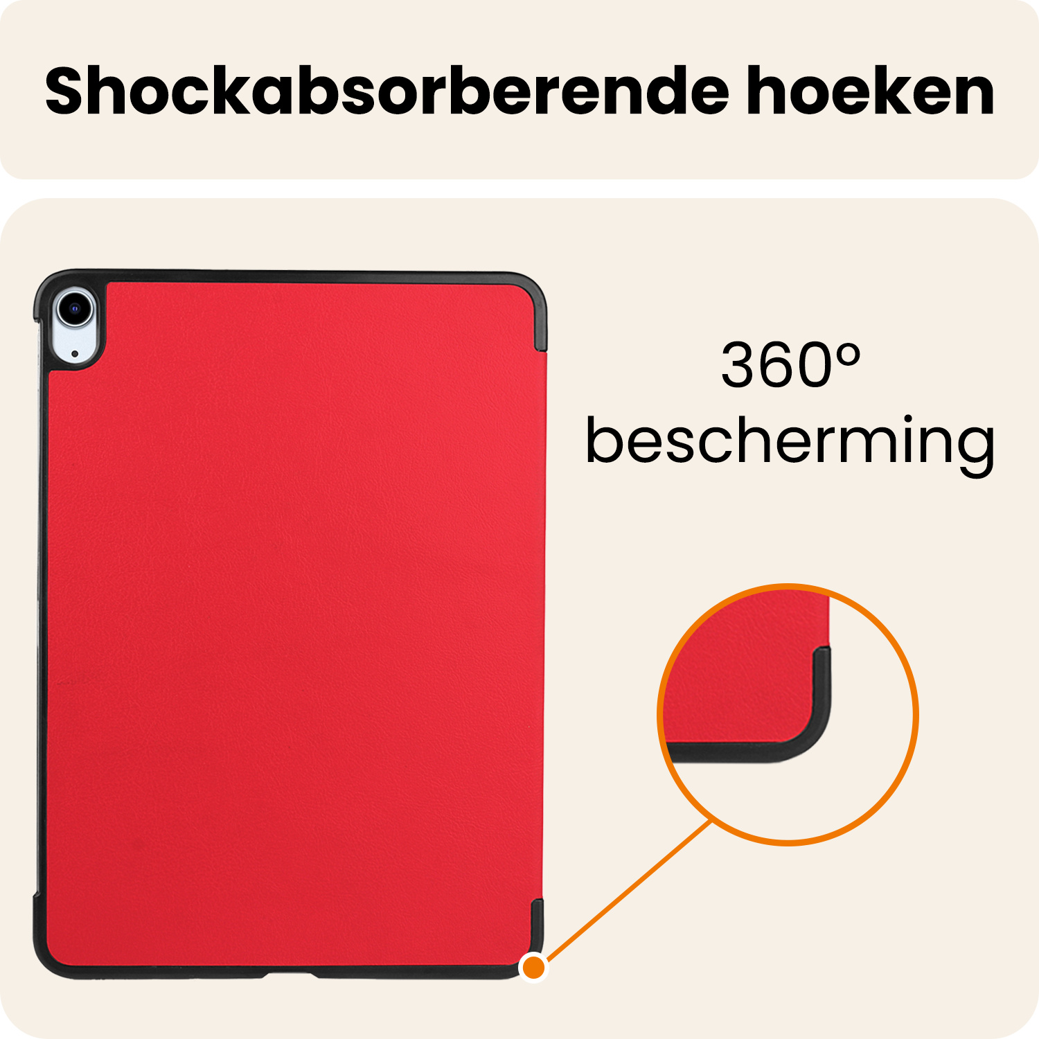Nomfy Nomfy iPad Air 7 (11 inch) Hoesje Met Screenprotector - Rood