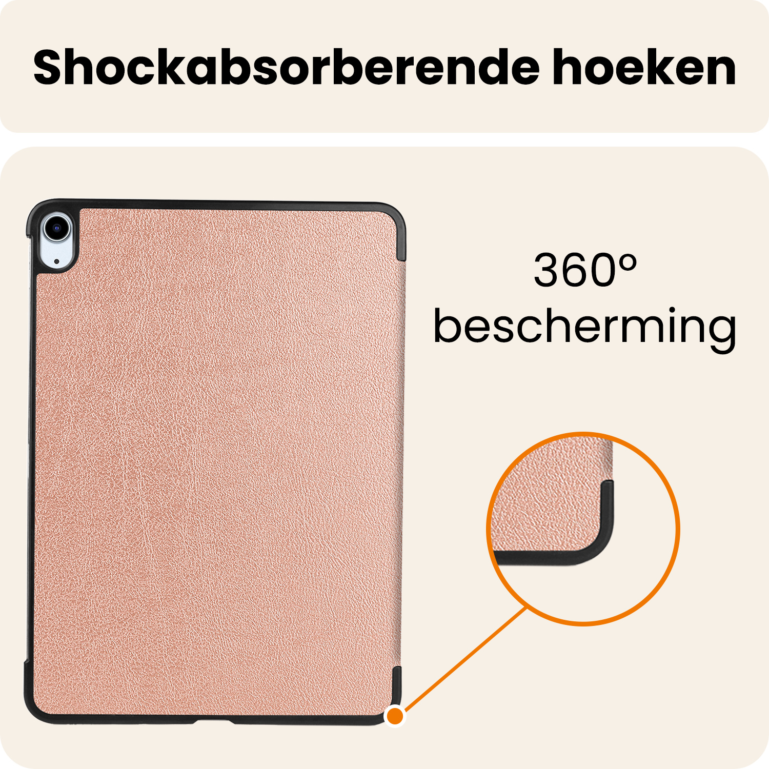 Nomfy Nomfy iPad Air 7 (11 inch) Hoesje Met Screenprotector - Rose Goud