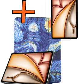 Nomfy Nomfy iPad Air 7 (11 inch) Hoesje Met Screenprotector - Sterrenhemel