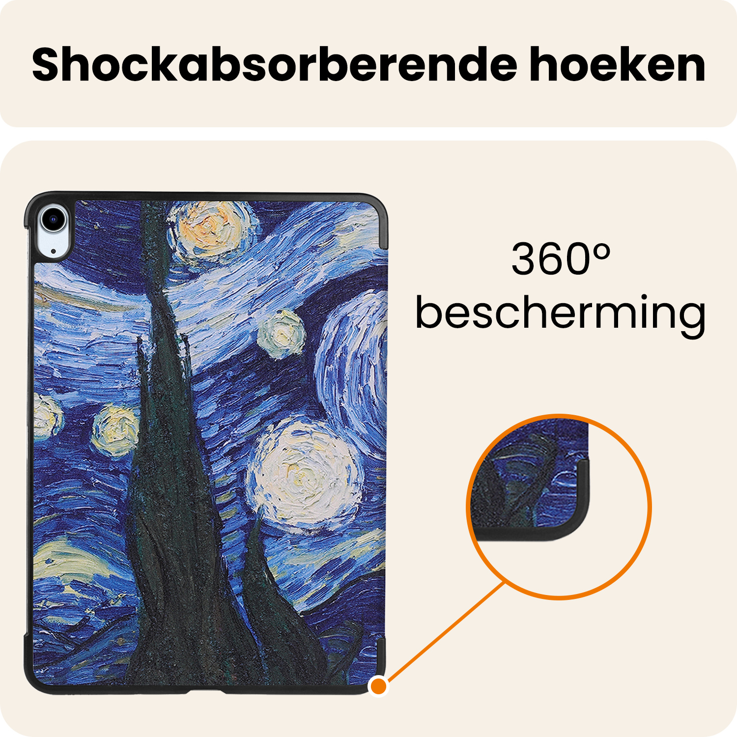 Nomfy Nomfy iPad Air 7 (11 inch) Hoesje Met Screenprotector - Sterrenhemel