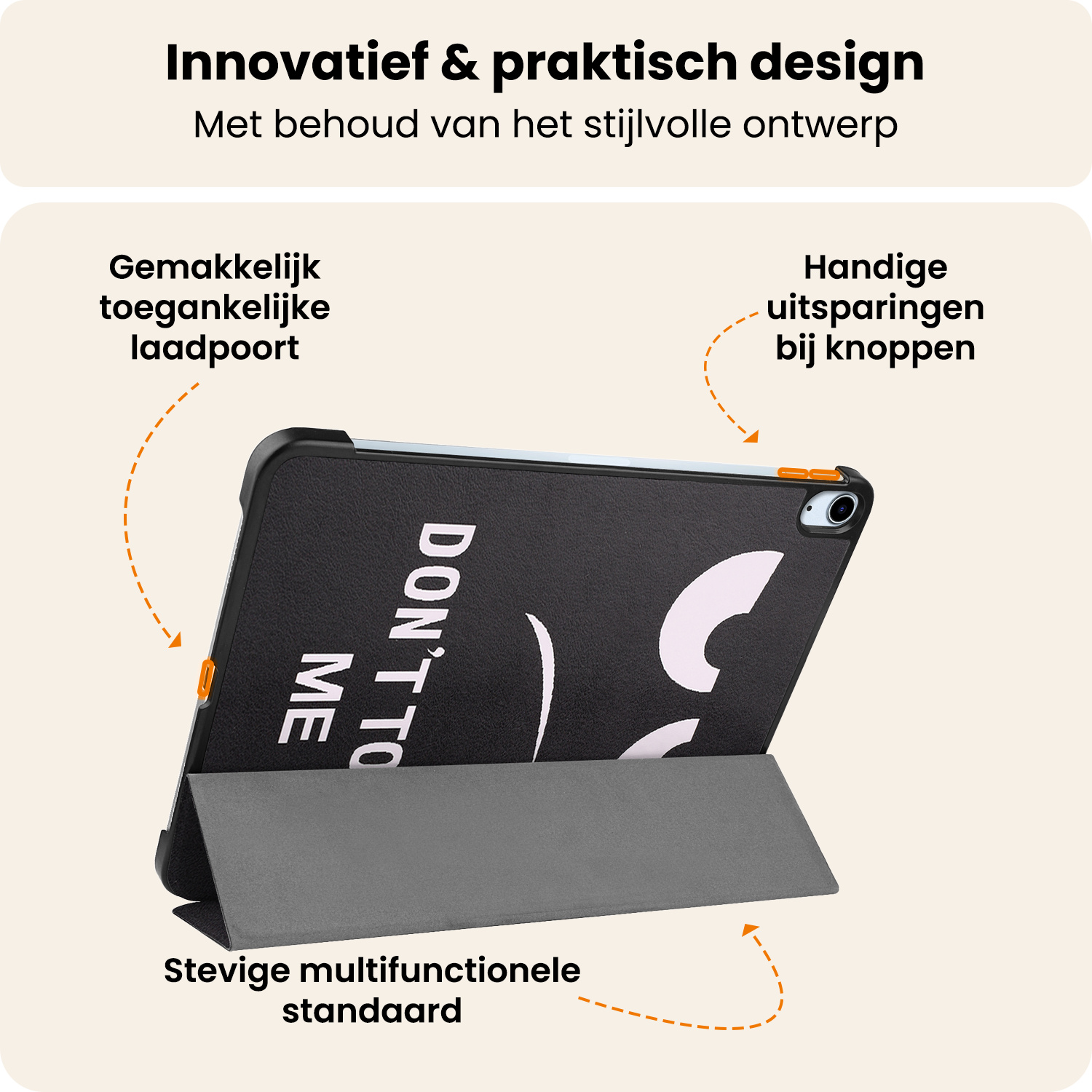 Nomfy Nomfy iPad Air 7 (11 inch) Hoesje Met Screenprotector - Don't Touch Me