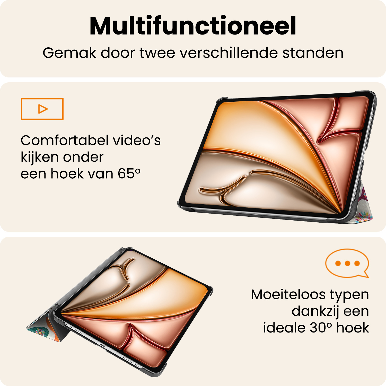Nomfy Nomfy iPad Air 7 (11 inch) Hoesje Met Screenprotector - Vlinders