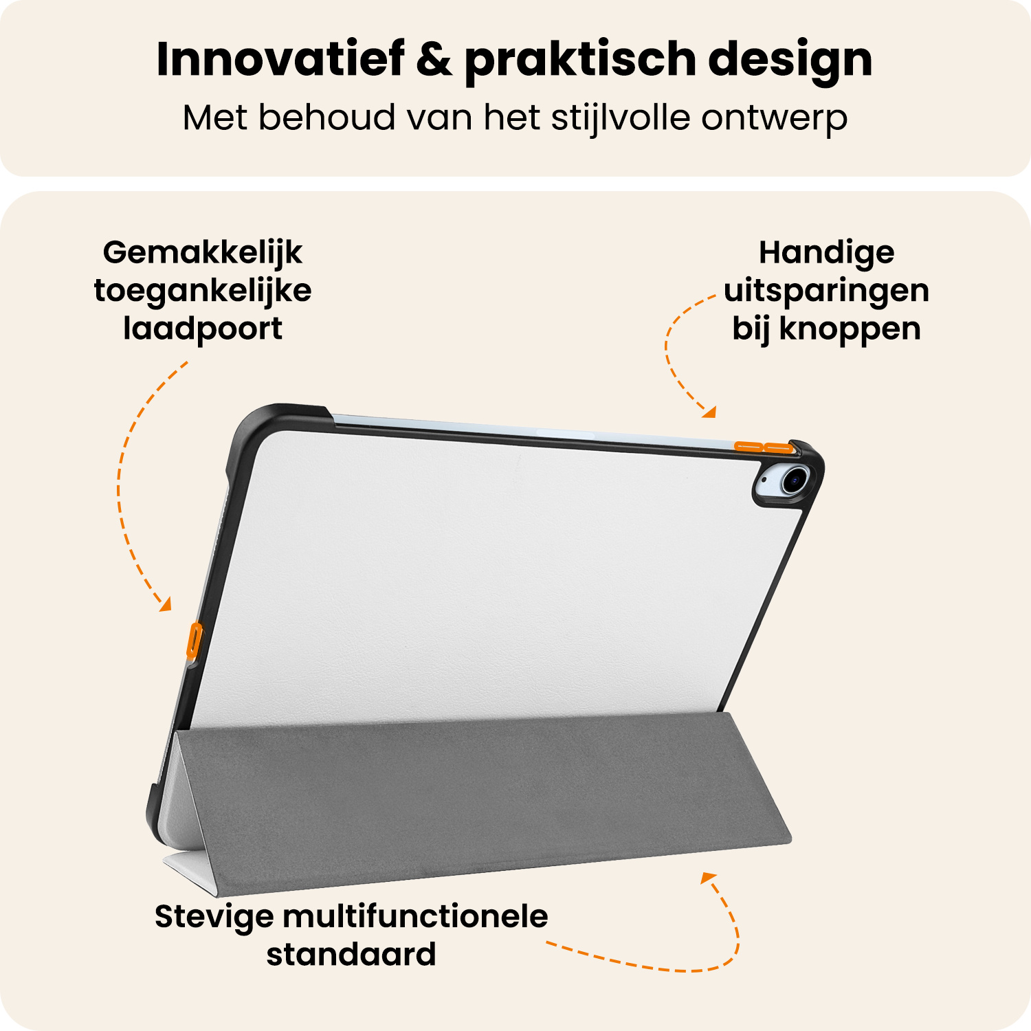 Nomfy Nomfy iPad Air 7 (11 inch) Hoesje Met Screenprotector - Wit