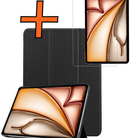 Nomfy Nomfy iPad Air 7 (11 inch) Hoesje Met Screenprotector - Zwart